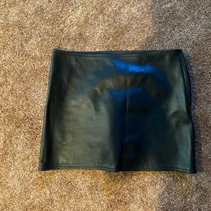 Leather mini skirt